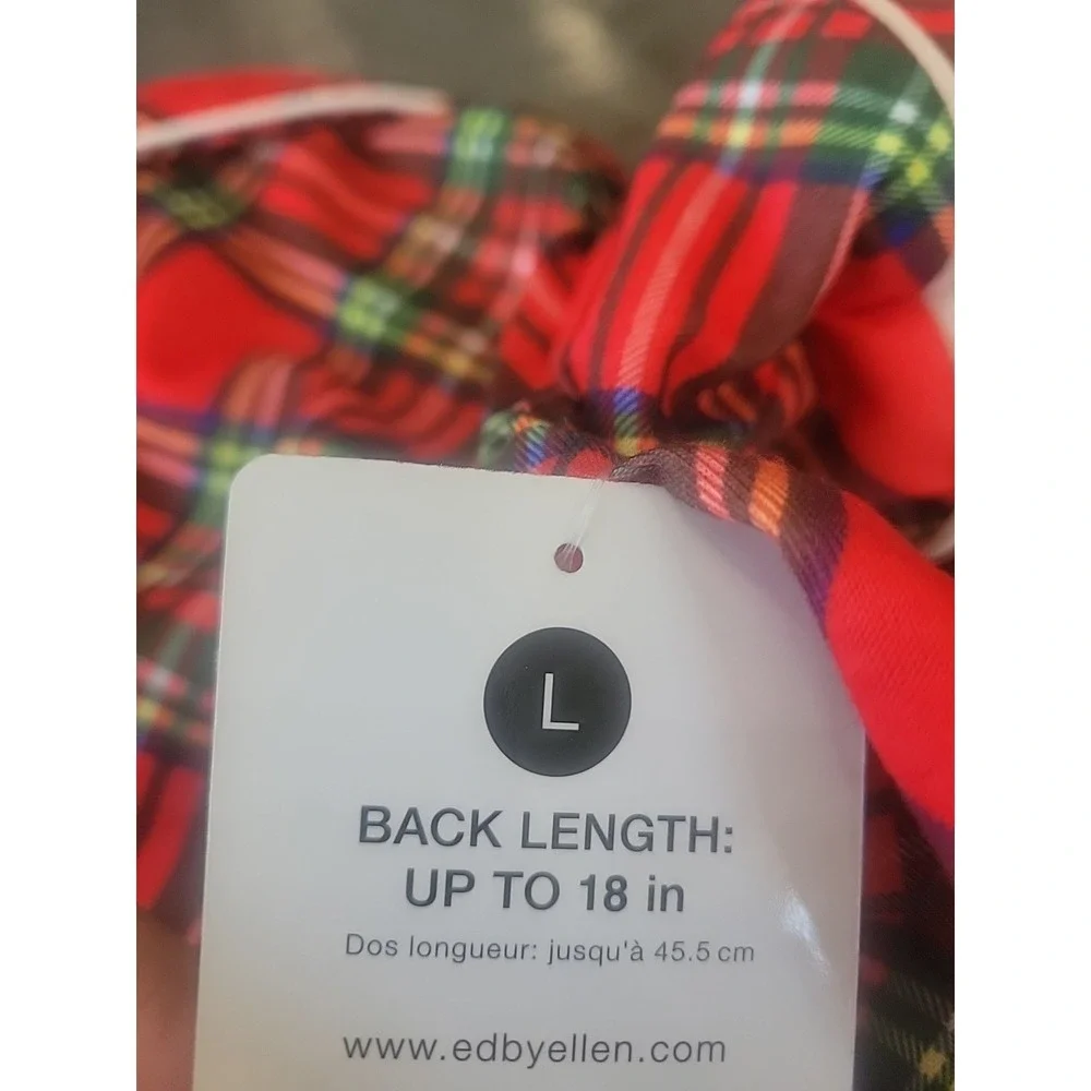 Ellen Degeneres Dog Pajamas 1 Piece Red Plaid 